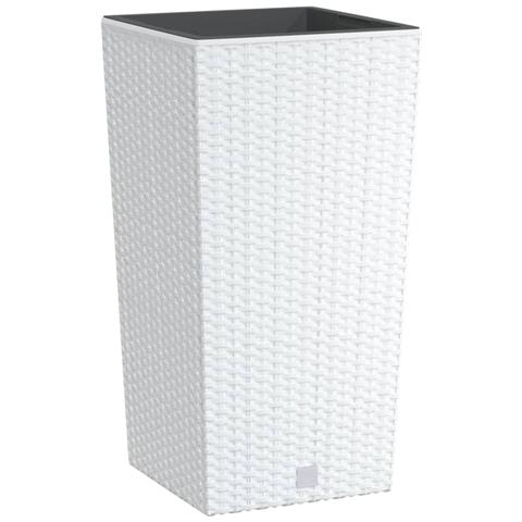 Fioriera Con Interno Rimovibile Bianca 11 / 26,5 L In Pp Rattan - Foto 1