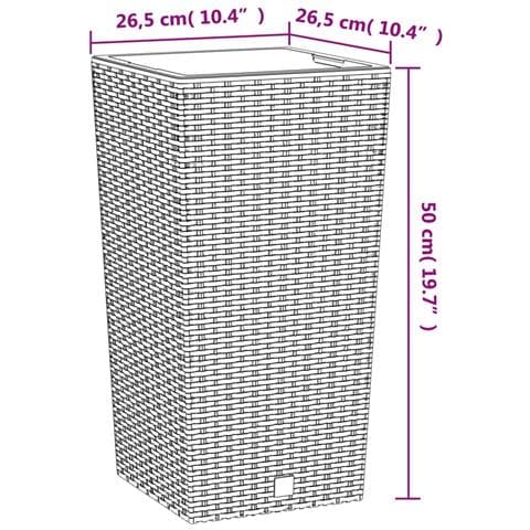 Fioriera Con Interno Rimovibile Bianca 11 / 26,5 L In Pp Rattan - Foto 6