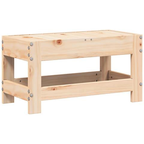 Poggiapiedi da Giardino 62x30x32 cm in Legno Massello di Pino - Foto 2