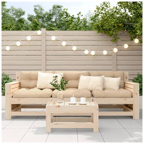 Poggiapiedi da Giardino 62x30x32 cm in Legno Massello di Pino - Foto 3