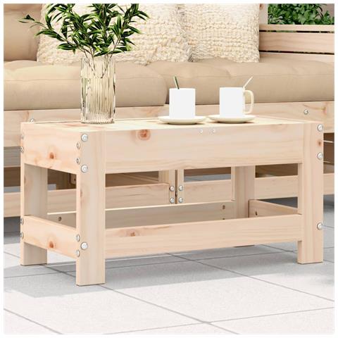 Poggiapiedi da Giardino 62x30x32 cm in Legno Massello di Pino - Foto 1