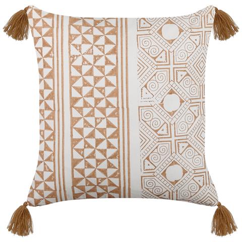 Cuscino Decorativo Malus Cotone 45 X 45 Cm Orientale Stampa A Blocchi Marrone Chiaro - Foto 2