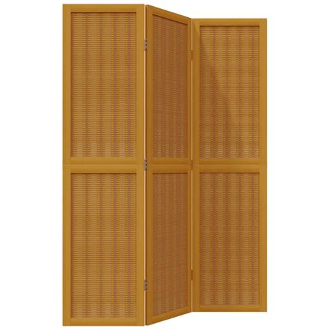 Divisorio Ambienti 3 Pannelli Marrone Scuro Massello Paulownia - Foto 2