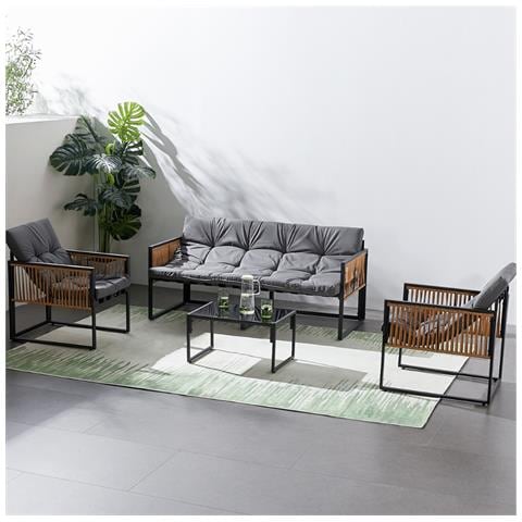 Turini Conjunto De Muebles De Jardín Con Mesa De 5 Plazas - Foto 9