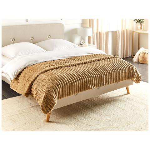 Copriletto Marrone Chiaro 200 X 220 Cm Rakya - Foto 1