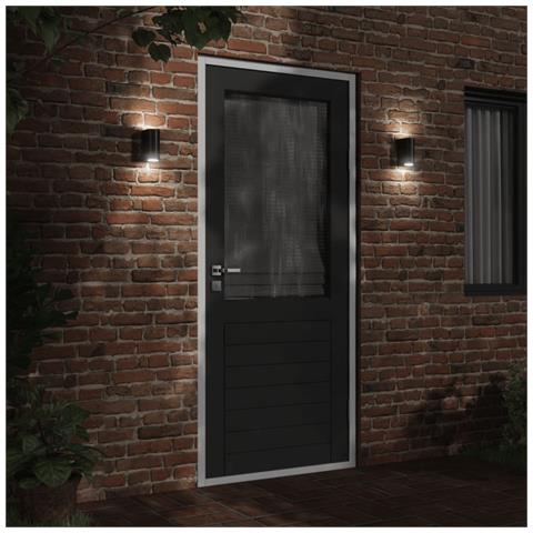 Applique Da Parete Per Esterni 2 Pz Nere Alluminio Pressofuso - Foto 3