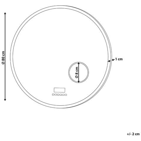 Specchio Da Bagno Con Luce Led Fixin 80 Cm 80 Cm Con Altoparlante Bluetooth Integrato Argento - Foto 4