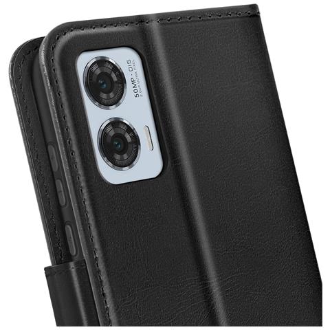 Custodia A Libro Per Motorola Edge 50 Fusion Protezione Con Cinturino, Nero - Foto 2