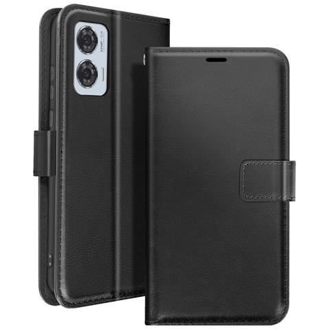 Custodia A Libro Per Motorola Edge 50 Fusion Protezione Con Cinturino, Nero - Foto 1