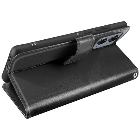 Custodia A Libro Per Motorola Edge 50 Fusion Protezione Con Cinturino, Nero - Foto 5