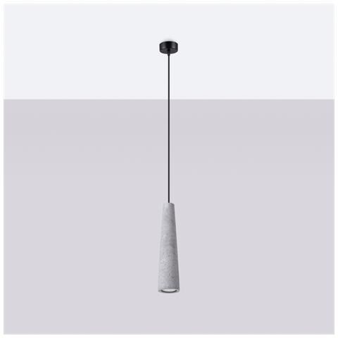 Sollux Lighting Lampada A Sospensione Electra In Cemento Sl.1347 - Industriale Lampade A Sospensione Grigio 125x8x8 Cm - Foto 2