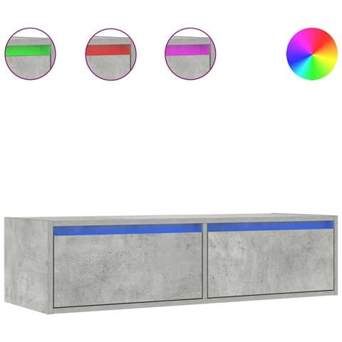 Mobile Porta TV con Luci LED Grigio Cemento 100X35,5x25 cm - Foto 1