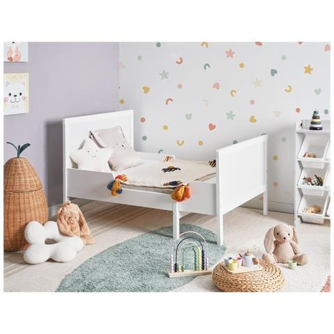 Letto Per Bambini Allungabile Legno Di Pino Montigny 90 X 200 Cm Bianco - Foto 1
