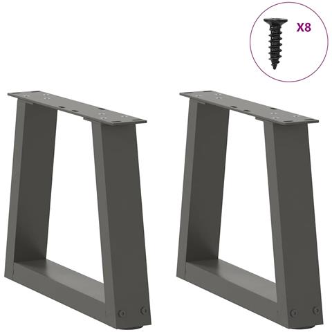 Gambe Tavolo Pranzo A V 2 Pz Antracite 30x(30-31,3)cm Acciaio - Foto 3