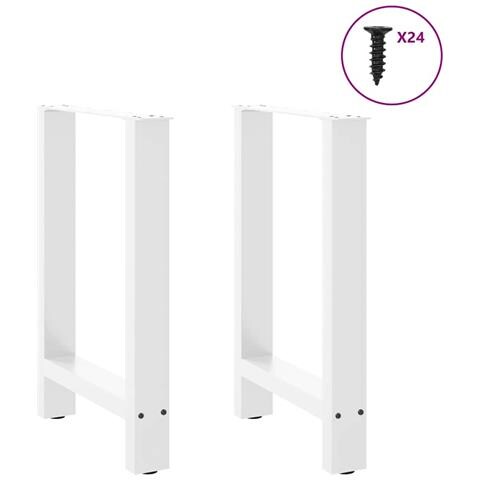 Gambe Per Tavolino Bianco 2 Pz 60x(72-73) Cm Acciaio - Foto 3