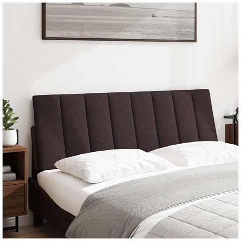Cuscino Testiera Marrone Scuro 120 Cm In Tessuto - Foto 2
