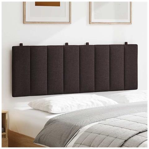 Cuscino Testiera Marrone Scuro 120 Cm In Tessuto - Foto 3