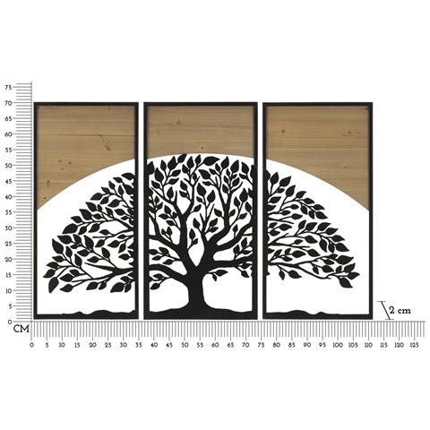 Decorazione In Metallo E Legno Albero 11 - Marrone - Metallo - 105x2x70 Cm - Foto 6