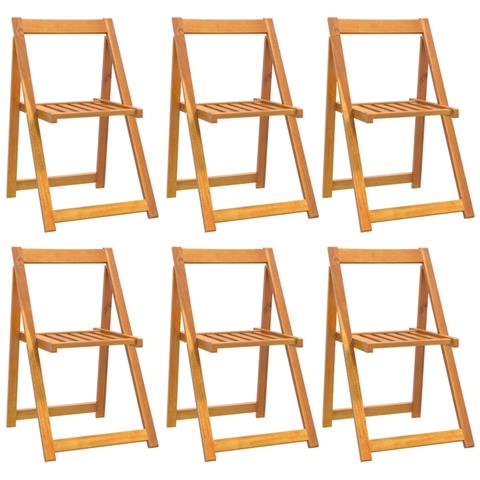 Sedie Da Giardino Pieghevoli 6 Pz In Legno Massello Di Acacia - Foto 1