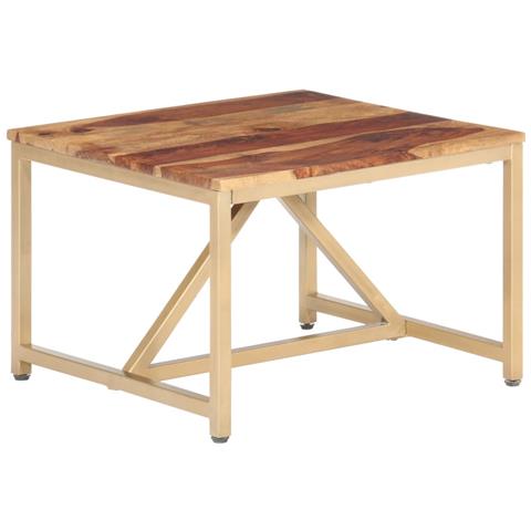 Tavolino Laterale 60x60x40 Cm In Legno Massello - Foto 8