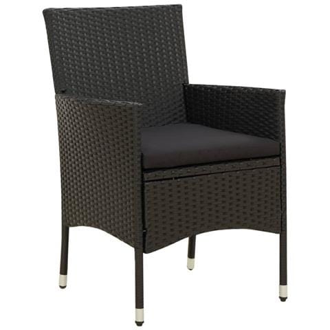 Lusso Casadino - Sedie Da Giardino Con Cuscini 2 Pz In Polyrattan Nere - Foto 1