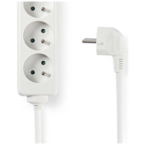 Multipresa Di Prolunga A 6 Vie 3680w 16a Pin Di Terra 1,5m Tipo E Francia, Bianco - Foto 2