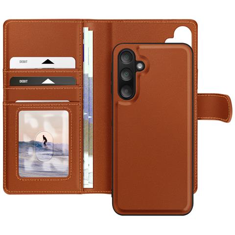 Custodia Per Samsung Galaxy A16 Con Cover Rimovibile, Marrone - Foto 1