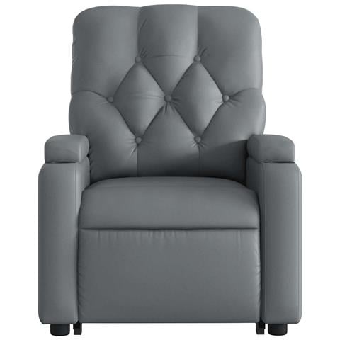 Poltrona Alzapersona Elettrica Reclinabile Grigio in Similpelle - Foto 9