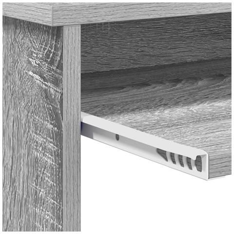 Scrivania con storage grigio sonoma 120.5x44x88.5 cm legno ingegnerizzato - Foto 8