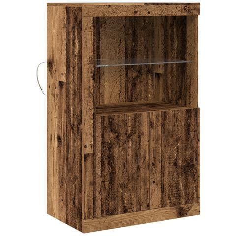 Mobile con luci LED Legno Vecchio 60,5x37x100 cm - Foto 1