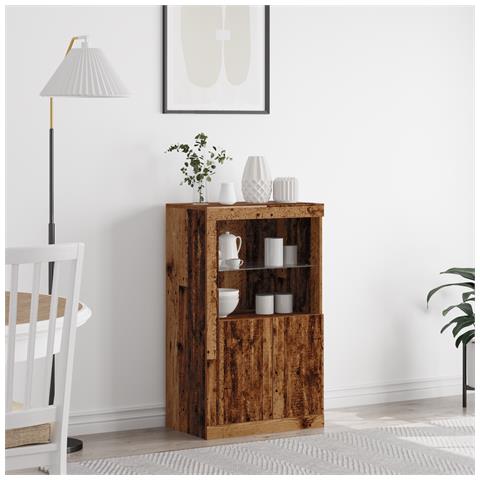 Mobile con luci LED Legno Vecchio 60,5x37x100 cm - Foto 2