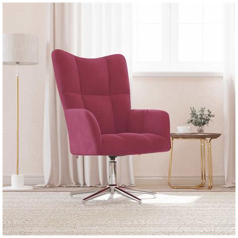 Lusso Casadino -  Sedia Relax Rosso Vino In Velluto - Foto 8