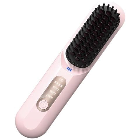 Spazzola Lisciante Portatile Senza Fili: Styling Senza Fili Per Casa E Viaggi Pink - Foto 2
