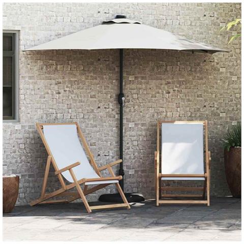 Ombrello da giardino Sabbia 294 x 150 x 223 cm Tessuto - Foto 2