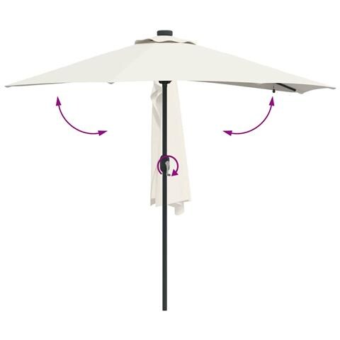 Ombrello da giardino Sabbia 294 x 150 x 223 cm Tessuto - Foto 9