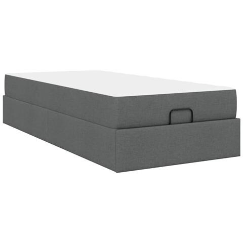 Struttura del letto Grigio scuro 100 x 200 cm Tessuto - Foto 9