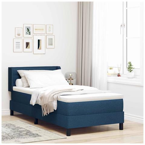 Letto box spring con materasso con materasso Blu 90 x 200 cm - Foto 2