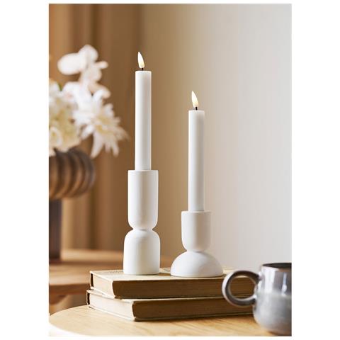 Portacandela Hn26 - Bianco - Calcare - 7,5x7,5x15 Cm - Foto 2