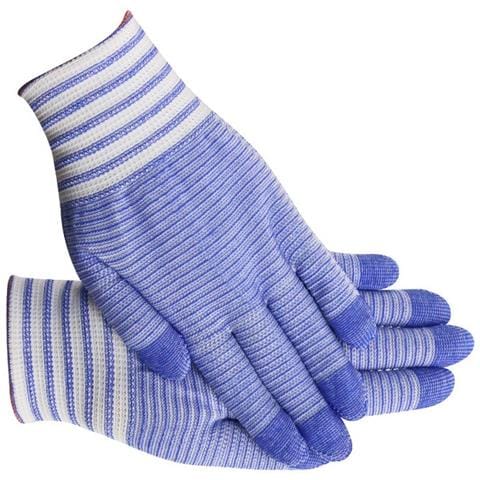 Guanti Da Lavoro In Nylon - 200g Motivo Zebrato Blu, 12 Paia - Leggeri E Resistenti All'abrasione - Foto 2