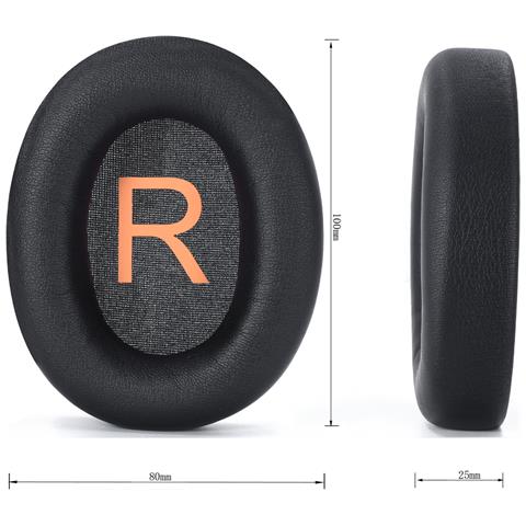 2 Cuscinetti Auricolari Di Ricambio Compatibili Con Qcy H3/h3 Lite & Tozo Ht2/ht 2 - Pelle Proteica Nera E Memory Foam - Foto 2
