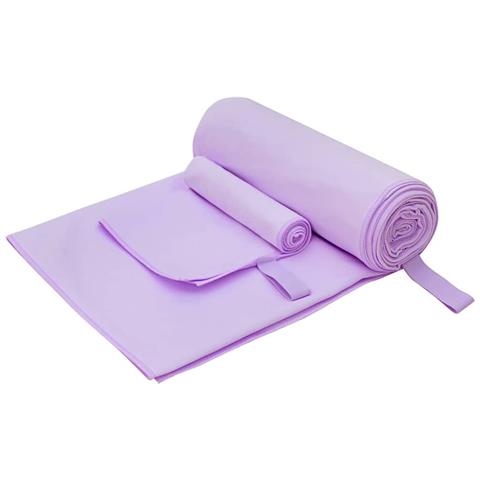 Set di Asciugamani Sportivi 2 pcs Viola Tessuto - Foto 1