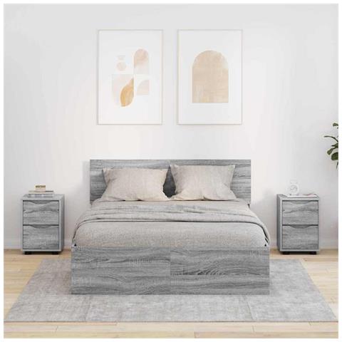 Comodini con cassetto 2 pcs Grigio Sonoma 30,5 x 30 x 43 cm - Foto 2