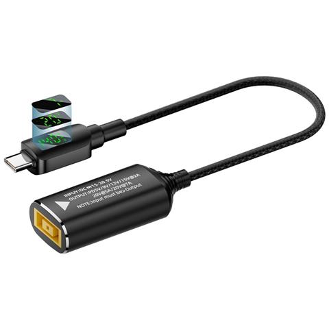 Adattatore Da 140w Dc A Usb-c: Punta Quadrata Lenovo Femmina A Type-c Maschio Con Display Digitale - Foto 1