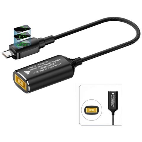 Adattatore Da 140w Dc A Usb-c: Punta Quadrata Lenovo Femmina A Type-c Maschio Con Display Digitale - Foto 2