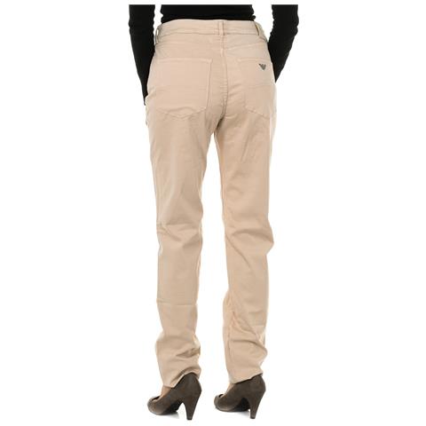 Pantaloni Lunghi Donna In Tessuto Stretch Vestibilità Regolare 6y5j18-5n0rz - Foto 2
