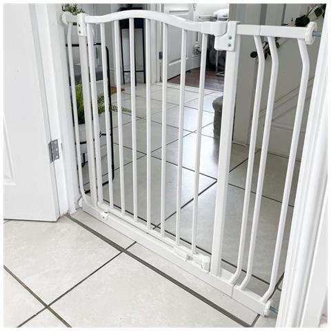 Bettacare Cancelletto Per Cani Con Parte Superiore Incurvata, 207cm - 216cm, Bianco Opaco - Foto 4