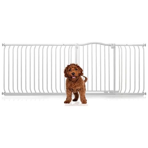 Bettacare Cancelletto Per Cani Con Parte Superiore Incurvata, 207cm - 216cm, Bianco Opaco - Foto 1