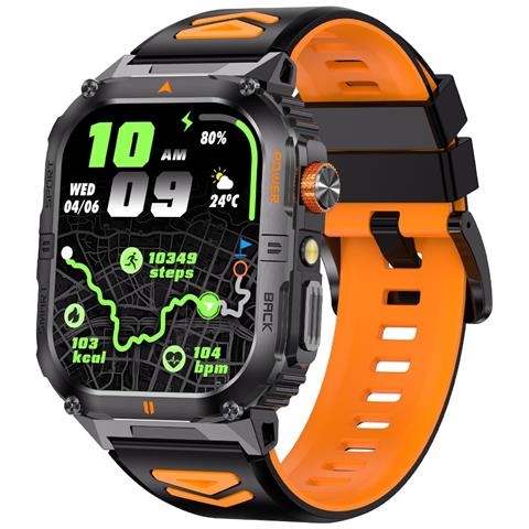 Smartwatch Multifunzione Con Monitoraggio Della Salute E Chiamate Bluetooth Black+orange - Foto 1