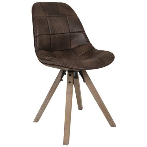 Sedia Imbottita Marrone 48x44x47/84h - Foto 1