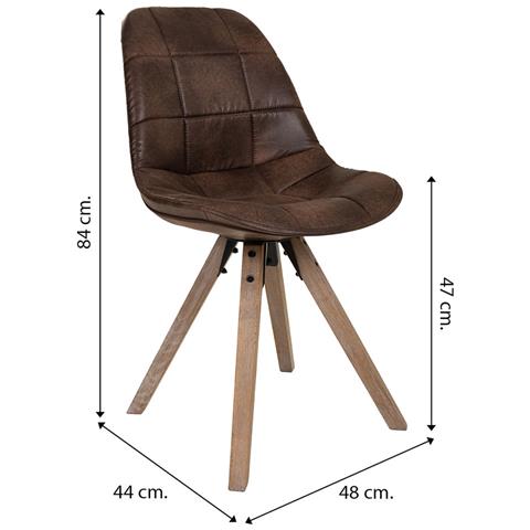 Sedia Imbottita Marrone 48x44x47/84h - Foto 8
